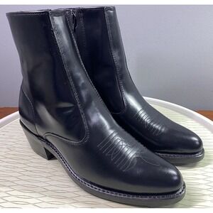 Laredo Men's Long Haul Western Cowboy Leather Biker Boots‎ Black Sz. 7.5 EW NEW